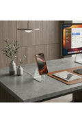 Premium Stainless Steel Desktop Phone Holder - Silver Stand and Portable Device Organizer