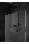 Premium Glass-Hanging Shower Caddy - Dark Grey Metal Bathroom Organizer