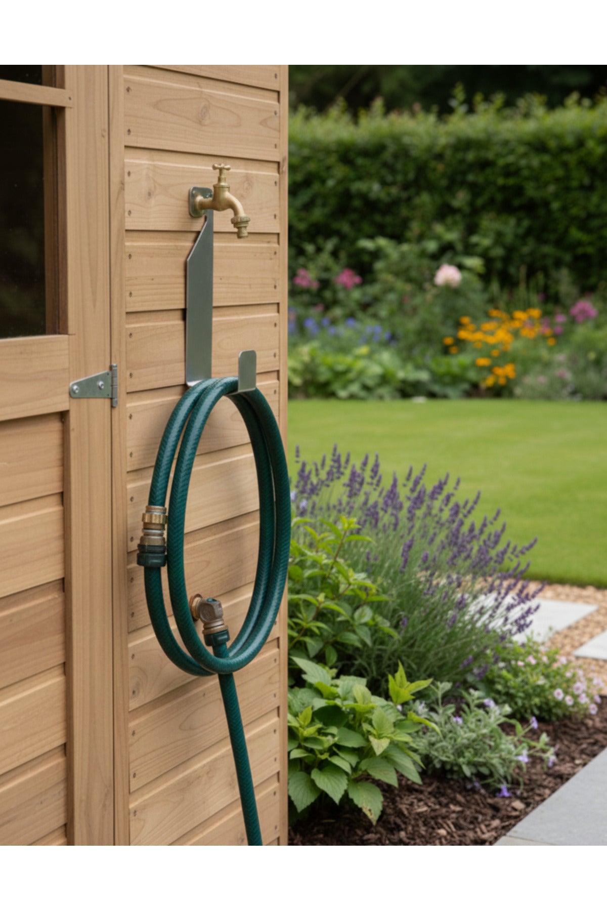 Premium Stainless Steel Garden Hose Hanger - Faucet-Compatible Practical Organizer