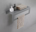Koyu Gri Galvaniz Metal Havluluk Raf - Üst Raflı Banyo Havlu Askısı