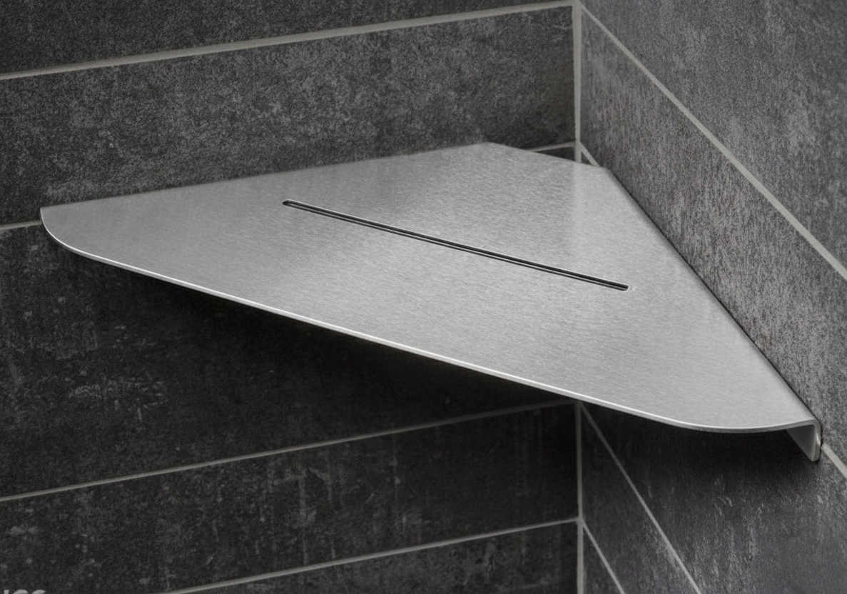 Stainless Steel Bathroom Corner Shelf - Single Tier Elegant Design