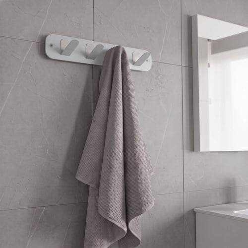 Light Grey Galvanized Metal Multipurpose Hanger - Modern Bathroom and Entryway Hook