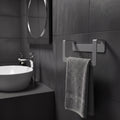 Premium Yapışkanlı Koyu Gri Metal Banyo Havluluğu - Modern Seri