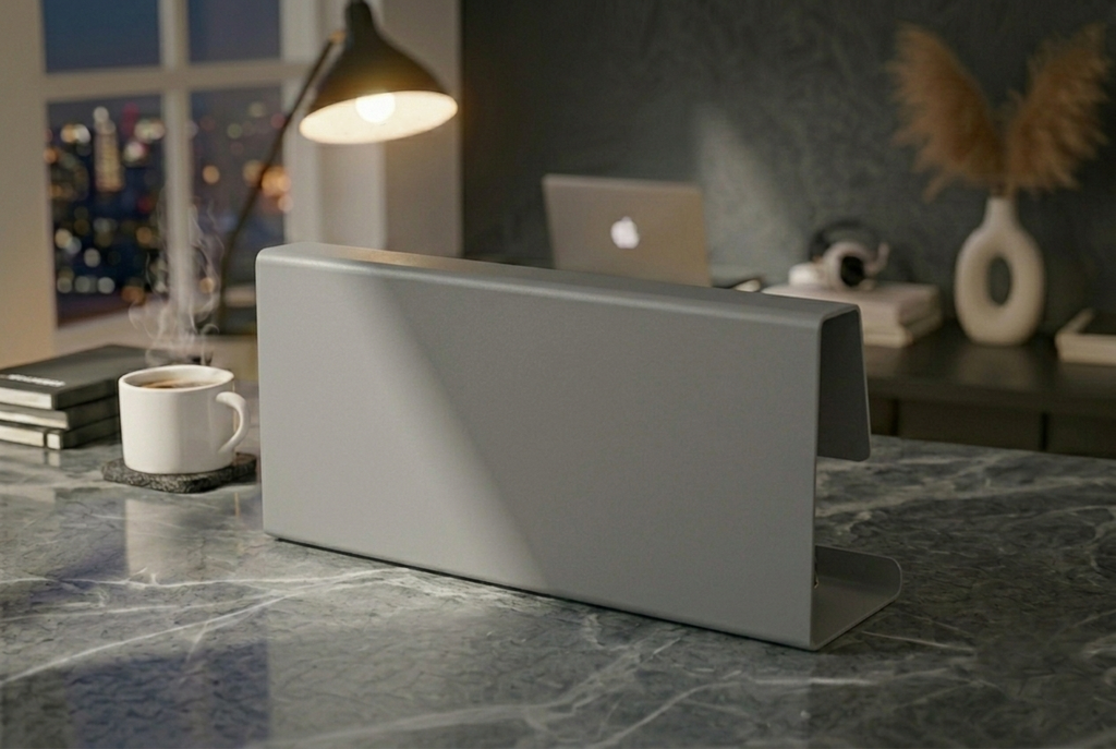Premium Seri Koyu Gri Metal Masa Organizeri - Minimalist Ofis Aksesuarı