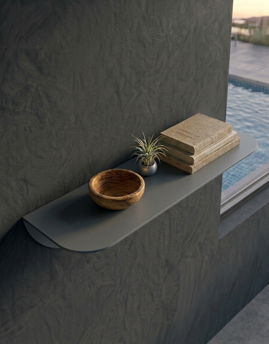 Premium Series Dark Grey Metal Aesthetic Display Shelf - Modern Entryway & Living Room Module