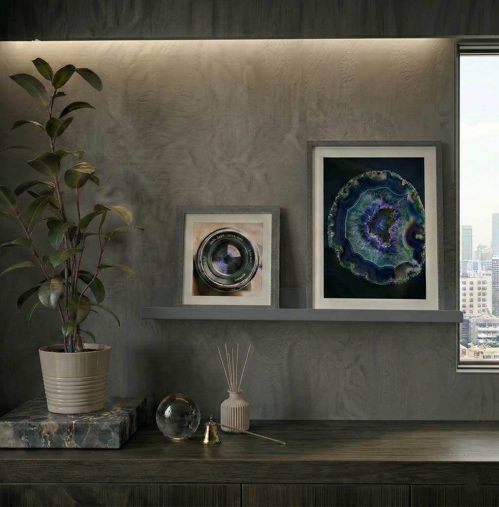 Premium Slim Dark Grey Metal Shelf - Modern Decorative Wall Module
