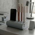 Architectural Form Window Grey Galvanized Metal Desktop Organizer - Industrial Desk Organizer