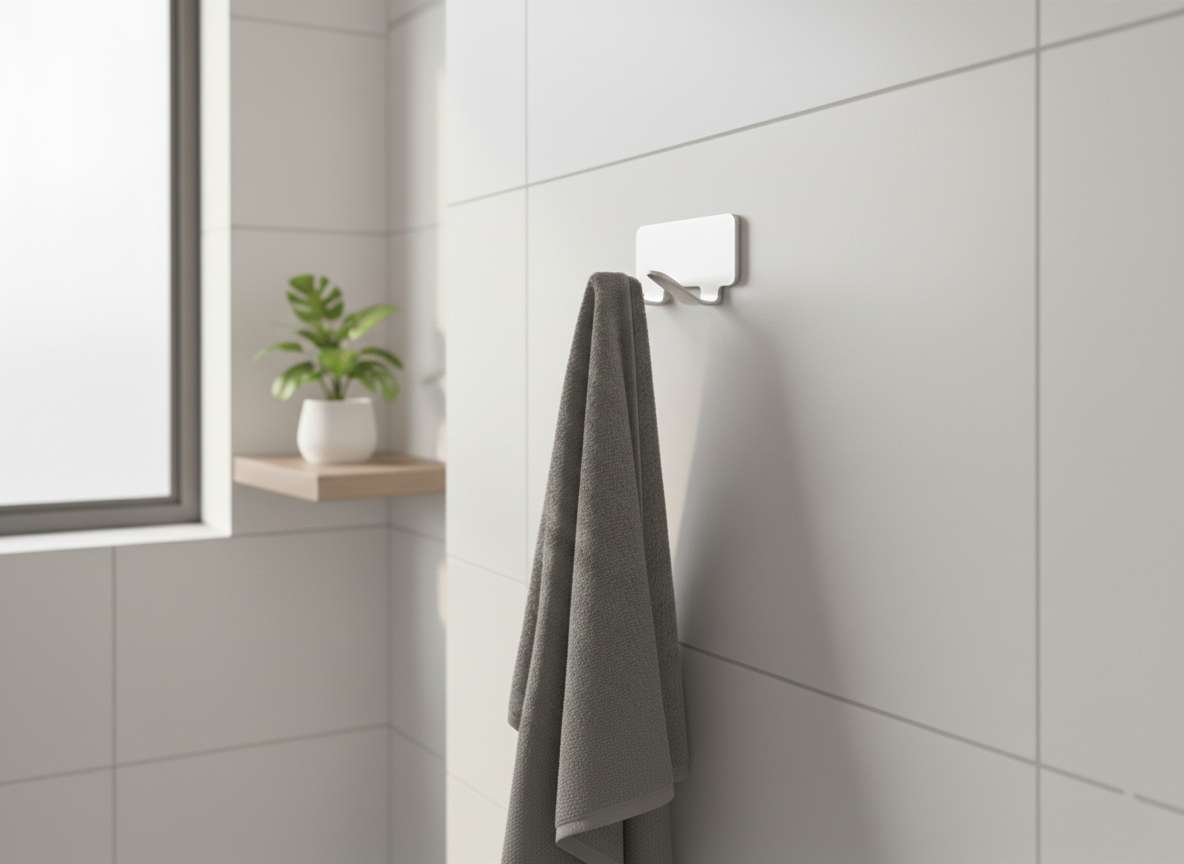 Premium Paslanmaz Çelik Yapışkanlı İkili Banyo Askısı - Modern Havlu Ve Bornoz Askılığı