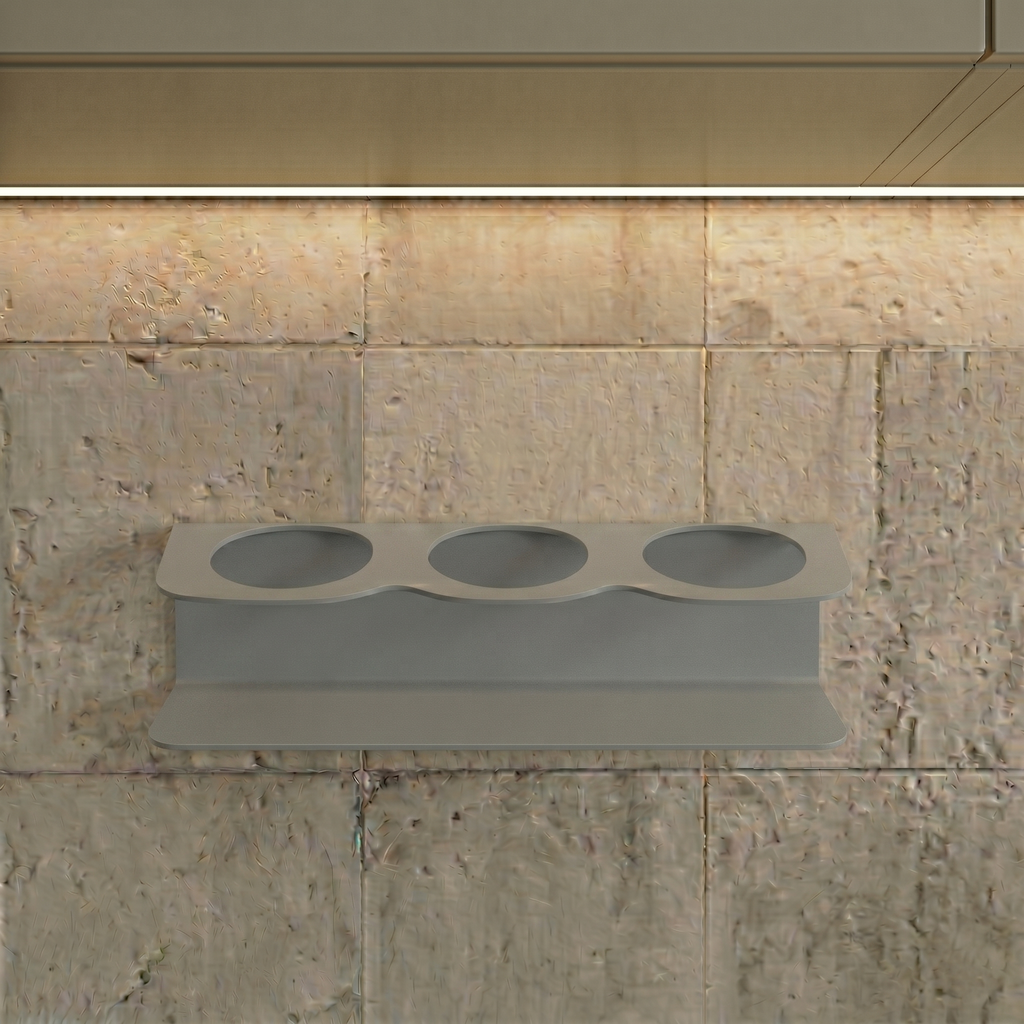 Aesthetic Form Window Grey Galvanized Metal Spice Rack - Modular Organization