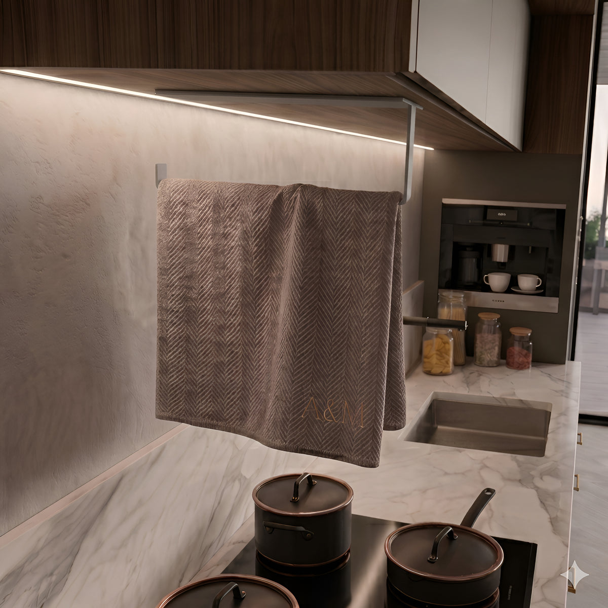 Çok Amaçlı Window Grey Galvaniz Metal Mutfak Havluluğu - Estetik Düzen