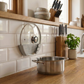 Architectural Form Light Grey Galvanized Metal Pot Lid Holder - Kitchen Organization