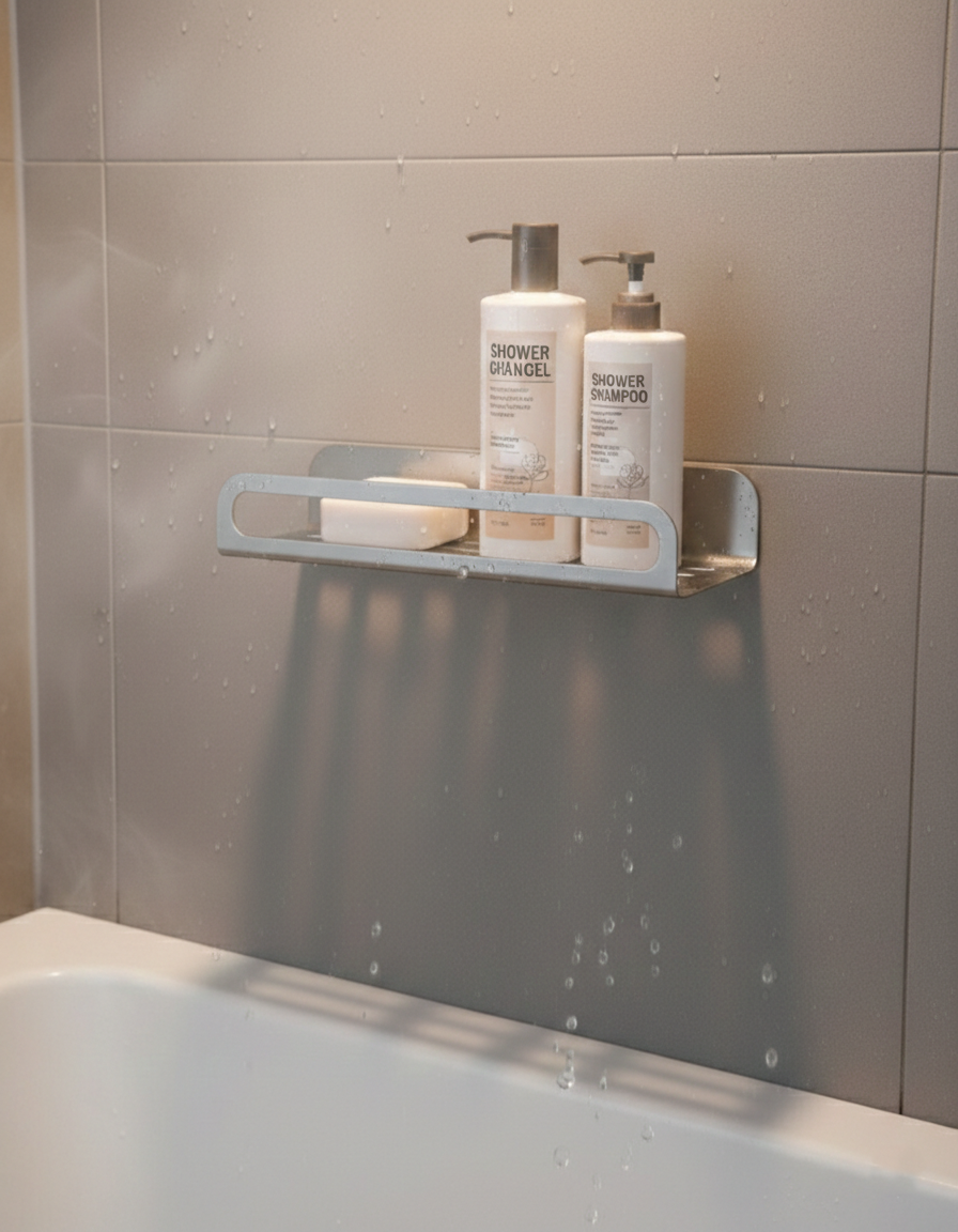Premium Stainless Steel Bathroom Organizer - Multipurpose Luxury Shower Caddy | Chalybes