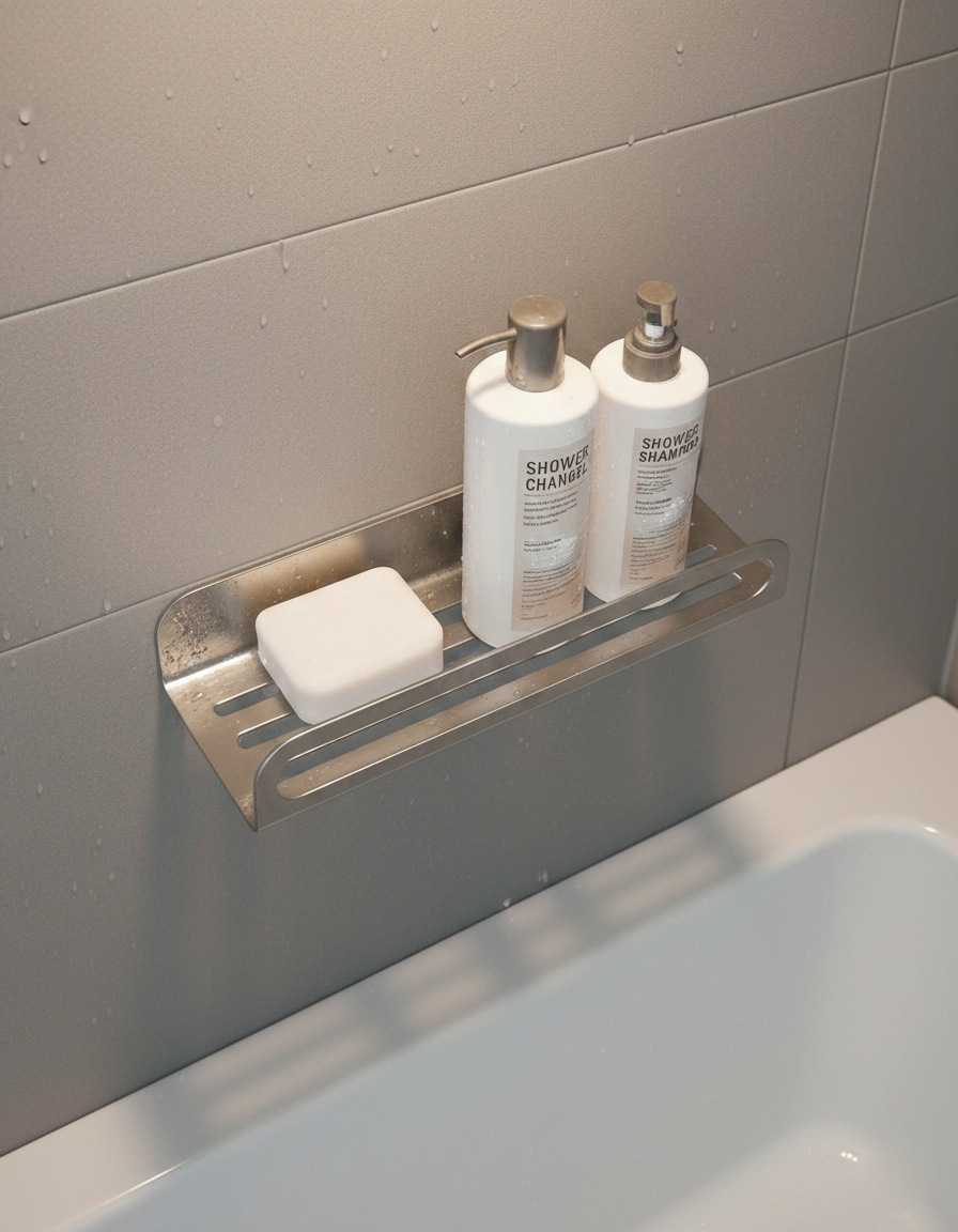 Premium Stainless Steel Bathroom Organizer - Multipurpose Luxury Shower Caddy | Chalybes