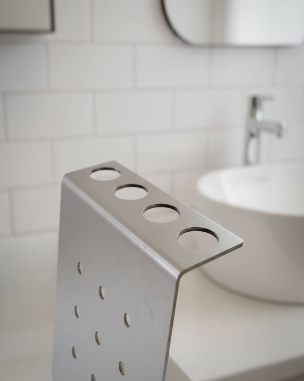 Paslanmaz Çelik Diş Fırçası Tutacağı - Minimalist Stand