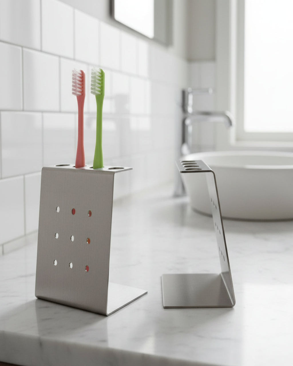 Paslanmaz Çelik Diş Fırçası Tutacağı - Minimalist Stand