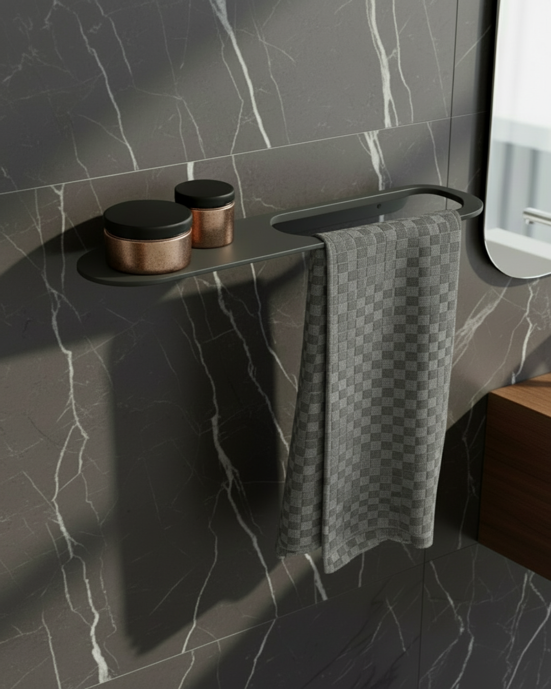 Koyu Gri Galvaniz Havlu Asacağı
