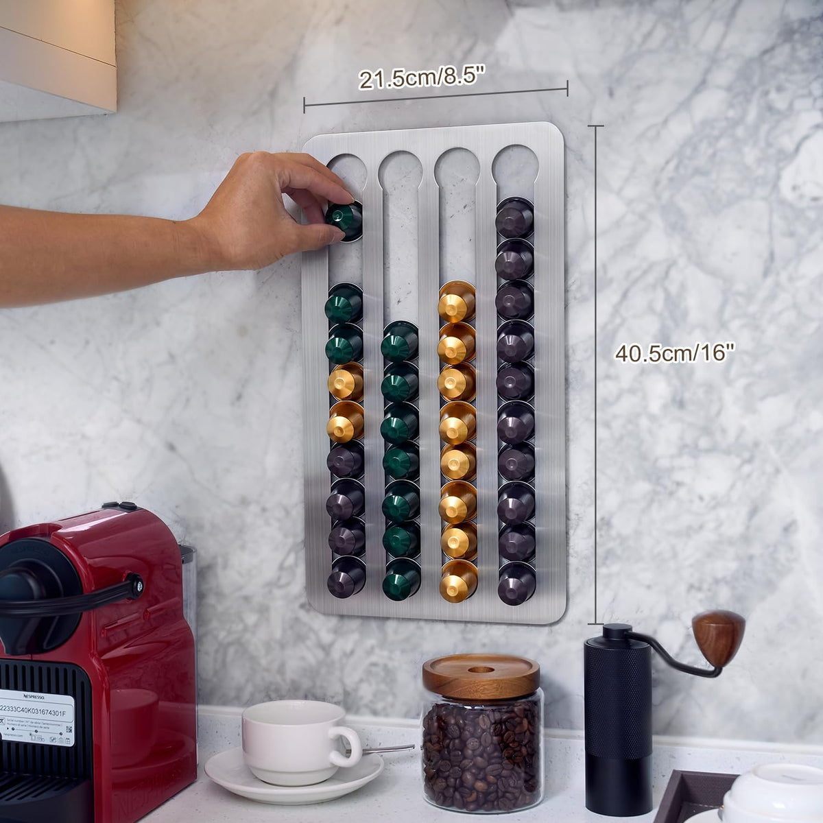 Paslanmaz Çelik Yapışkan Nespresso Kapsül Tutucu