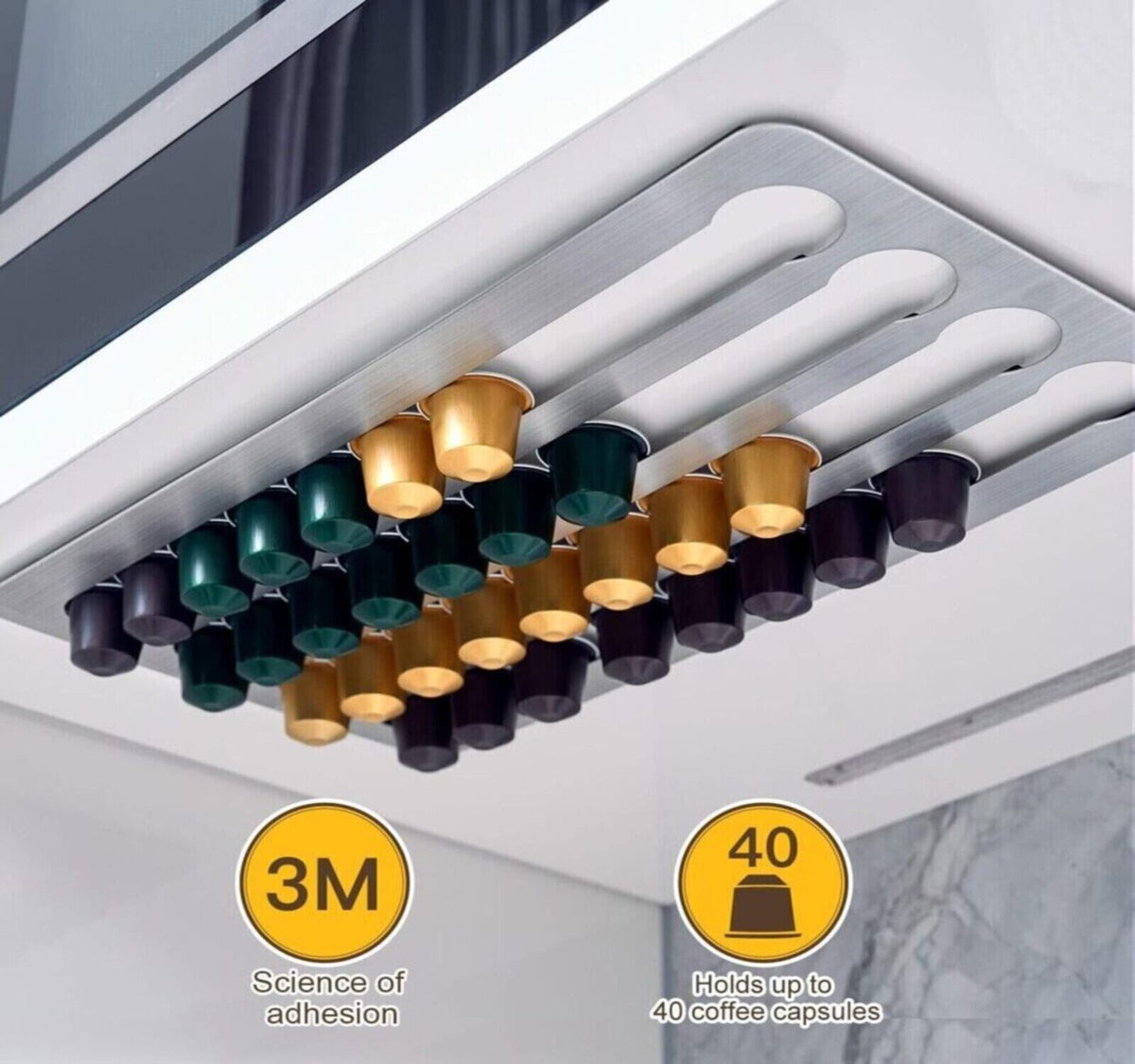 Paslanmaz Çelik Yapışkan Nespresso Kapsül Tutucu