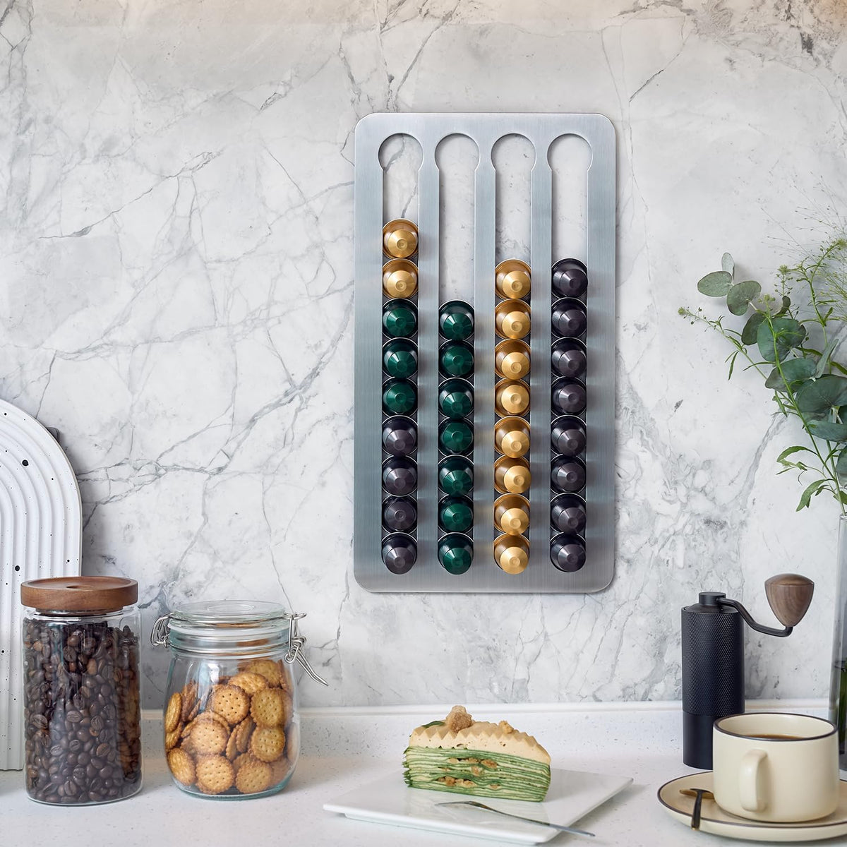 Paslanmaz Çelik Yapışkan Nespresso Kapsül Tutucu